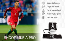 Load image into Gallery viewer, iSport Gifts Ronaldo #7 OR Messi #10 StarKick Solo Soccer Trainer Aid ✓ Adjustable Soccer Training Belt Rebounder ✓ Fits Soccer Ball Size 3, 4 &amp; 5 Ball NOT Included