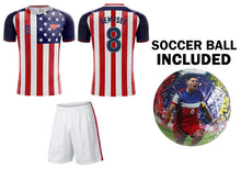 Load image into Gallery viewer, Team USA World Cup 2018 Boys Youth Soccer Jersey + Shorts + Soccer Ball Dempsy 8